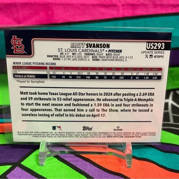 ⚾️ MATT SVANSON *DIAMANTÉ ROOKIE CARD* ⚾️ - Picture 2 of 2